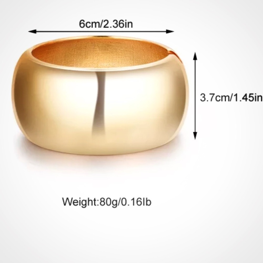 NEW Gold-tone Hinged Dome Cuff Bracelet - Picture 5 of 16